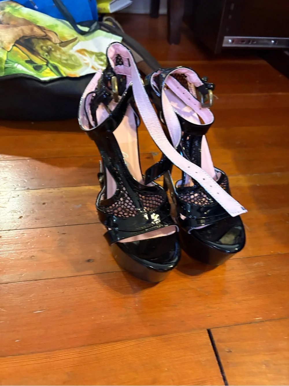 Women’s Black Patent Platform High Heel Sandals